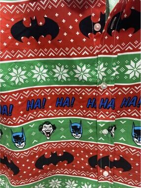 Batman Mens Shirt XL New No Tags Long Sleeve Button-Up Licensed Merchandise